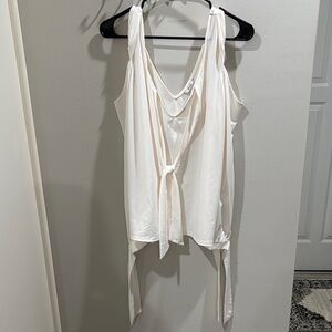 Guess White Tie-Front Blouse